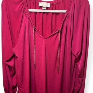 MICHAEL Michael Kors Magenta Gathered Blouse